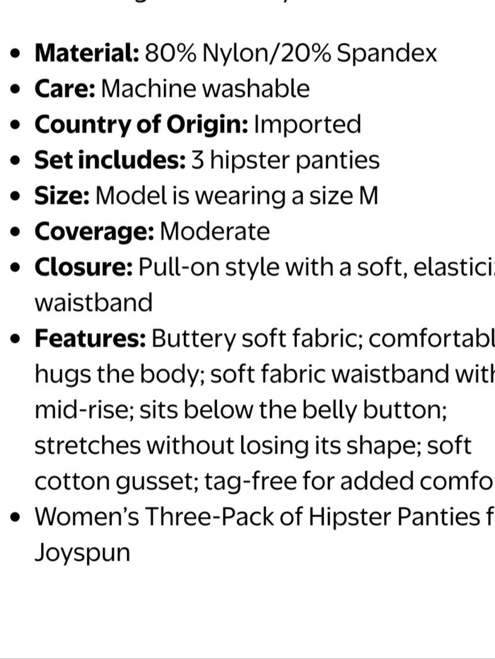 Joyspun Women's Infinite Comfort Stretch Hipster Panties 6-pair Size XXL (20) - Picture 8 of 8